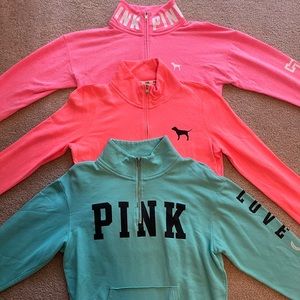 PINK Quarter-Zip Pullovers